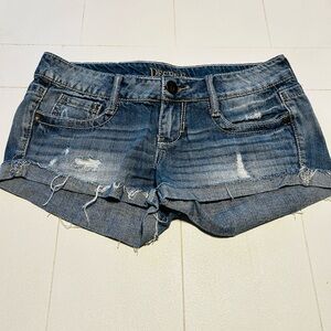 Decree Denim Blue Distressed Women Jean Shorts